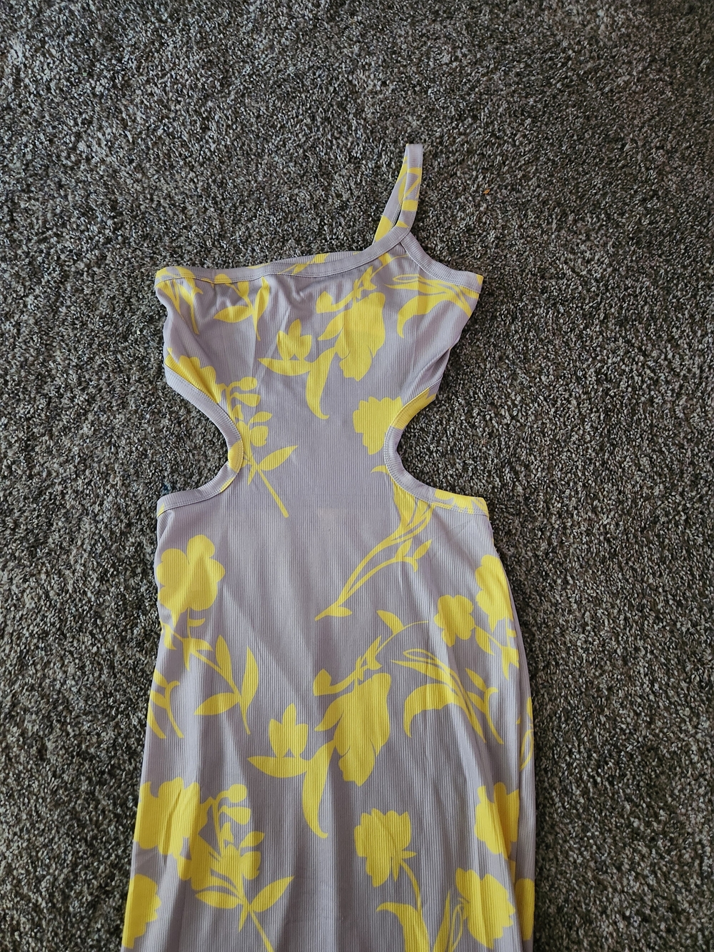 Yellow Floral Cutout Maxi Dress